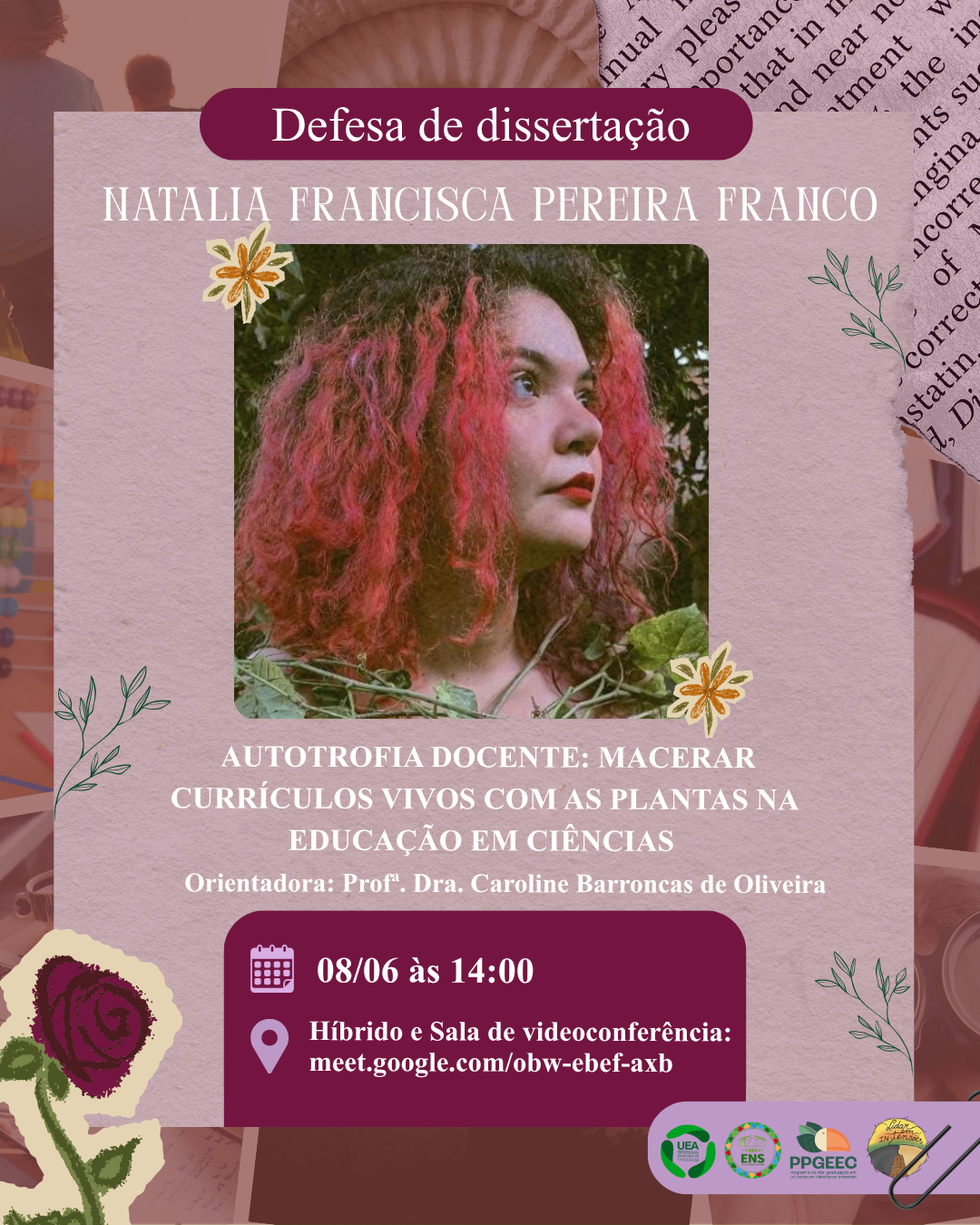 Card da defesa de Natália